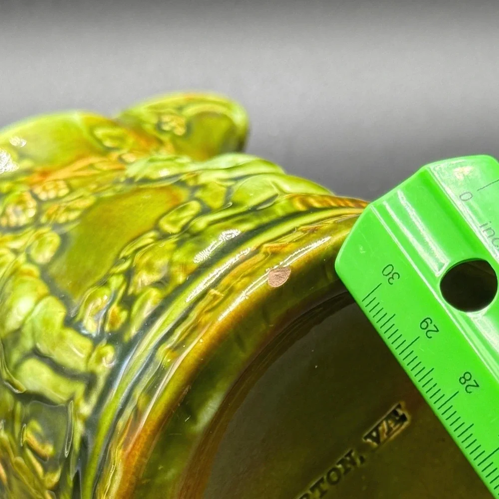 Vintage Norton VA Majolica Cherub Relief Ceramic Pitcher Creamer Jug Cottagecore
